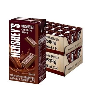 허쉬 초콜릿드링크 오리지널, 190ml, 48개