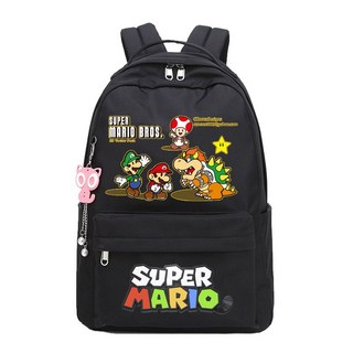 聯名馬里奧大容量雙肩包，2023新款通勤旅行背包, 1個, 馬里奧恐龍-S黑無規格