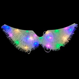 天使小女孩發光翅膀兒童玩具魔法棒 僊女公主魔法棒 女童錶演服飾 節日禮物套裝, 1個, 發光白霓虹翅膀