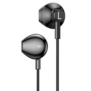 KIMICSHOP 奇覓客 電腦專用耳機 2公尺加長線 線控帶麥 3.5mm雙插頭 金屬重低音耳塞式耳機, 黑色, 2米線長