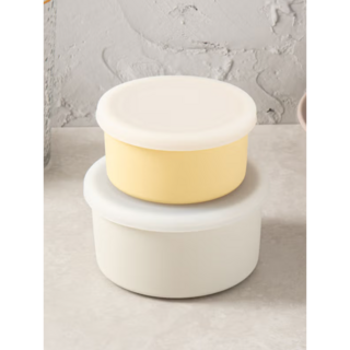 실리콘 밀폐용기 원형 2종 세트, 500ml 2개, 1세트