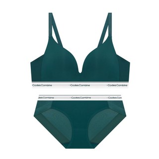 [프리미엄 메모리몰드] 올본딩 소프트핏 노와이어 브라 팬티세트 그린