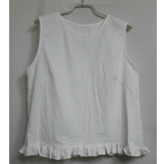 린넨의정원 인견 프릴 민소매 티셔츠 화이트 레이어드 홈웨어 천연소재