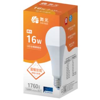 DANCELIGHT 舞光 LED 燈泡 16w 白光/黃光/自然光 全電壓 高光效, 黃色的, 1個