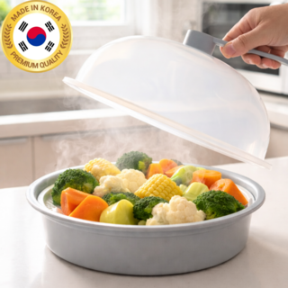 펠코스 전자레인지 찜기 전자렌지용 대형, 1개, 라이트 그레이