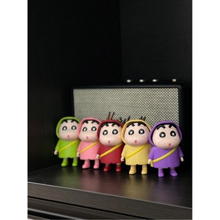 發光蜜蜂蠟筆小新夜燈 2025新款公仔 大手辦客廳擺件燈, 雨衣蠟筆小新10cm（五隻）【帶彩盒】