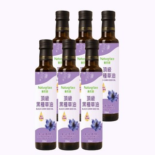 Naturgrace頂級黑種草油250ml，冷壓初榨，富含百里醌，維持消化道機能, 6個, 250ml
