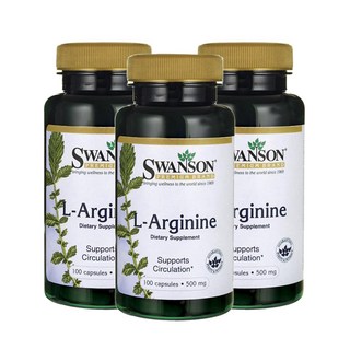 Swanson 斯旺森 左旋精胺酸膠囊 500mg, 100顆, 3罐
