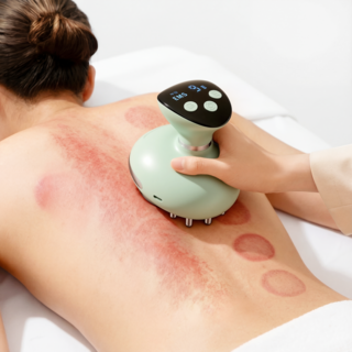 Purevia 올인원 진공 흡착 경락 마사지기 EMS 저주파 온열 괄사 근막 마사지 안마기, 그린, SL-M01A