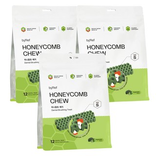 바이레프 강아지 허니콤츄 덴탈껌, 베지S, 120g, 3개