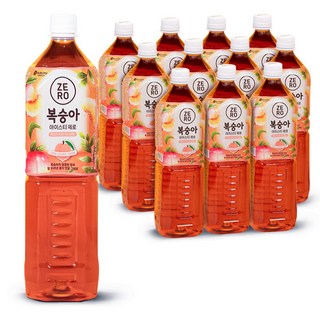 맥널티커피 복숭아 아이스티 제로, 1.5L, 12개