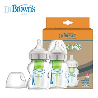 닥터브라운젖병 와이드넥 옵션스 플러스 유리 젖병 150ml(2P), 150ml, 2개