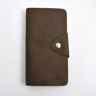 MUMINSKLE 瘋馬皮直式壓扣真皮長夾 NWD57