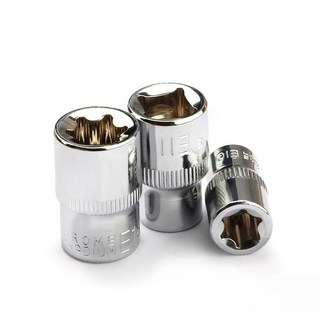 렌치 수리 도구 CRV 1/2 "3/8" 스타 암 E4 소켓 스크루드라이버 E형 헤드 E24 자동차 플럼 "드라이브 1/4 Torx, 3-8 E12, 1개