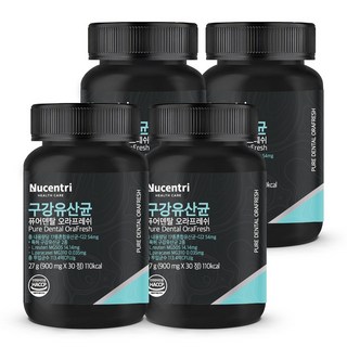 뉴센트리 구강유산균 퓨어덴탈 오라프레쉬 구강 유래 특허 유산균, 4개, 30정