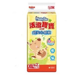 滿意寶寶 活潑寶寶紙尿褲 黏貼型 (M/L/XL/XXL)，透氣乾爽，彈力貼身，呵護寶寶嬌嫩肌膚, 1個, XL