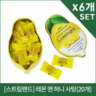 [스트림랜드] 레몬 앤 허니 로젠지 사탕(20개) X6, 6개