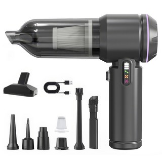 RUN기술 휴대용 무선 다용 도청소기 자동차와 집에서 겸용 초강력, 블랙