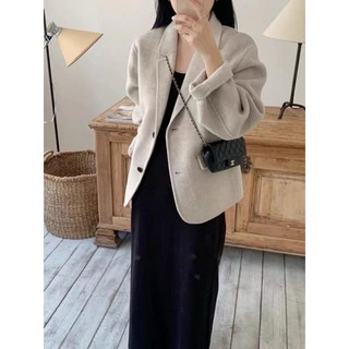 Ringo正韓 五色雙面羊毛翻領西裝外套，韓版時尚百搭，多色可選，展現優雅氣質