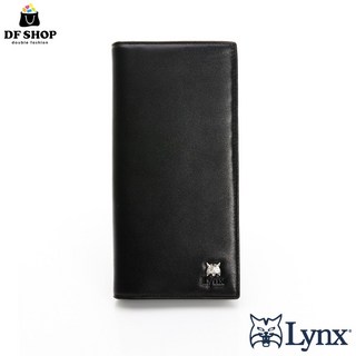 Lynx 美國山貓 頂級牛皮 12卡拉鍊長夾 黑色 男夾 皮夾