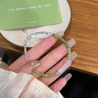 青提 超仙氣質 新中式國風 葡萄石手鍊 可調節 甜美清新 鈴蘭豆豆手串