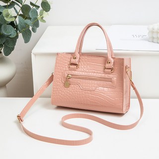 金色鱷魚紋手提斜背包