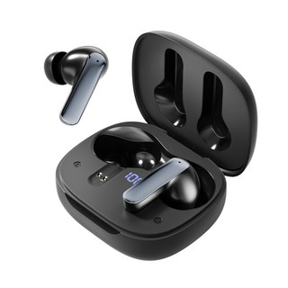 YINTEE 무선 블루투스 이어폰 커널형 ENC 노이즈 캔슬링 고음질 C타입 LED 이어폰, T9, 블랙