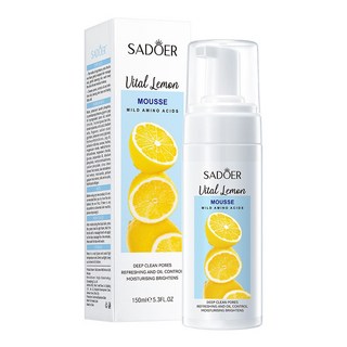 檸檬胺基酸潔面慕斯清潔泡沫洗面乳，溫和洗淨、提亮膚色、深層滋潤，各種膚質適用, 1個, 潔面慕斯150ml