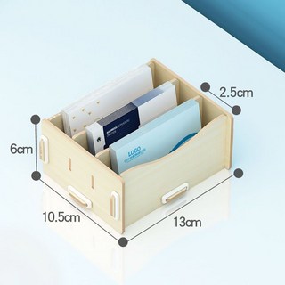 名片架 名片座 名片收納盒 卡片收納盒 證件盒 房卡收納盒 桌面個性創意名片架子擺臺卡片收納盒, 1個, 3格-白楓木