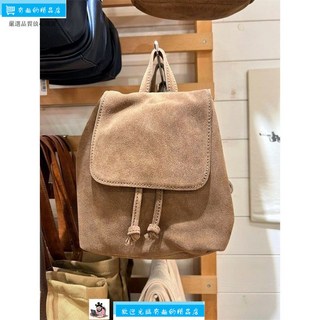 韓版小衆磨砂質感慵懶風雙肩包新款棕色高級簡約百搭背包女小帆布袋旅行戶外出遊休閒輕便大容量多功能收納防水耐磨耐用, 棕色,包包+雙肩