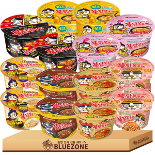삼양 불닭볶음면 큰컵라면 기획세트 불닭2 치즈불닭2 까르보불닭2 로제불닭2 야키소바2 4가지치즈불닭2 푸팟퐁커리2 라스2, 14개