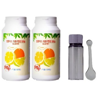팝플러스 식용구연산+소형용기+스픈1개-1100g, 550g, 2개