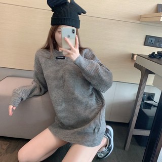 秋冬加厚中長款針織衛衣毛衣，柔軟親膚，保暖舒適，多色可選