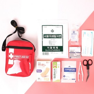 구급낭 L 크로스 10종 약품세트 구급가방 응급키트, 10종약품세트, 1개