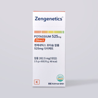 [붓기파우더]젠제네틱스 포타슘 칼륨 525mg 데이팩, 1박스, 15g