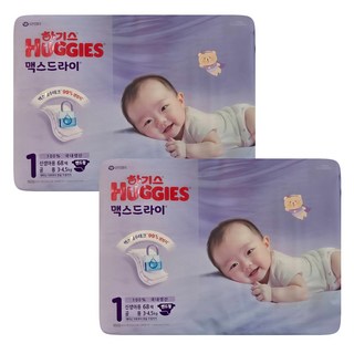 하기스 NEW 맥스드라이 밴드형 기저귀 남녀공용, 1단계, 136매