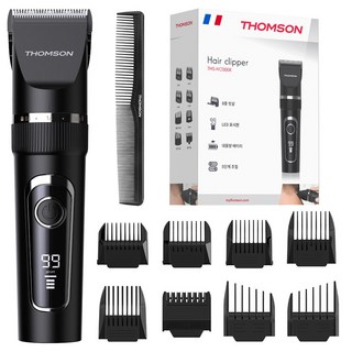 프랑스 톰슨 전문가용 LED 세라믹 이발기 미용실 애견용 다용도 풀패키지 + 빗 세트, TMS-HC1300K