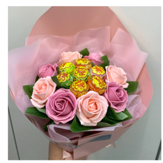 츄파춥스 캔디곰 사탕꽃다발 학예회 발표회 연주회 축하꽃다발, 블루