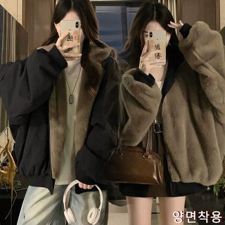 여성 기모자켓 후드자켓 집업 양면착용 자켓 바람막이 점퍼 숏코트 LNN251109253 60