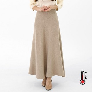 니트 플레어 겨울 기모 밴딩 롱 스커트