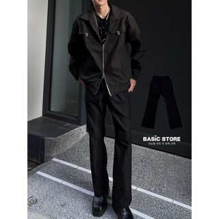 【BASIC】韓國彈力喇叭褲 超顯腿長 修身喇叭褲 褲頭鬆緊 尼龍材質