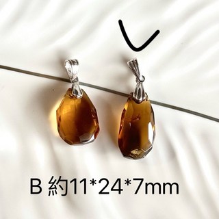 黃水晶老料吊墜項鍊 B款，附銀鍊，可申請台灣證書，尺寸約11x24x7mm，聚財能量