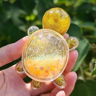 鎏金烏龜對對碰 流沙彩色小龜龜 烏龜擺件 8.6CM, 橙色[夢幻流沙],5個裝[可混裝]獨立盒裝