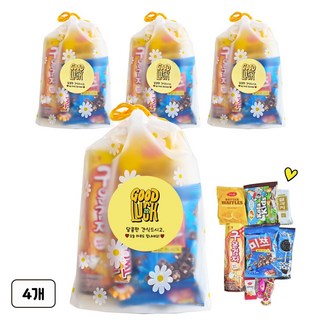 단체간식 학교 응원선물 개발포장, 1세트, 과자선물 4개
