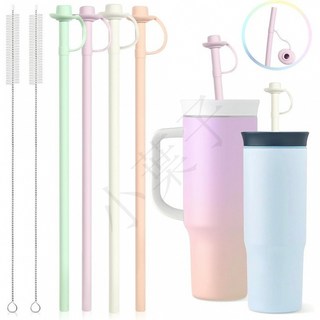 Owala 不倒翁替代吸管套裝 台灣發貨 可重複使用吸管帶吸管帽 4件吸管+2件清潔刷, 1個, 吸管套裝(不含水瓶)