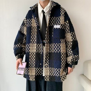 해피유통남성용 코트 추동 럭셔리 시크 트렌드 고급감 하운드투스 자켓 코트CLY