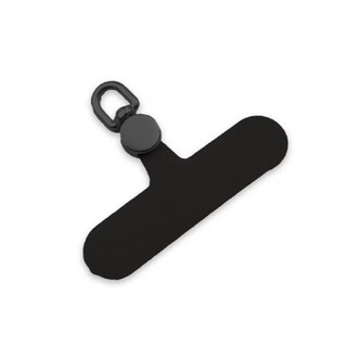 360度旋轉手機墊片：通用掛繩扣環、超薄手機夾片，適用各款手機, 霧黑, 1個