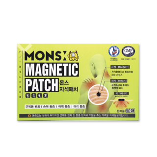 LHM 국가대표 몬스자석패치 600가우스 근육통 허리 무릎통증, 90매, 1개