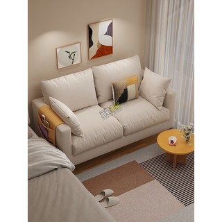 北歐雙人沙發臥室小戶型現代簡約布藝沙發網紅出租屋服裝店小沙發 沙發椅 客廳沙發 臥室沙發 懶骨頭, 淺灰色【高彈海綿款】,單人位0.73米送1個抱枕【可拆洗】