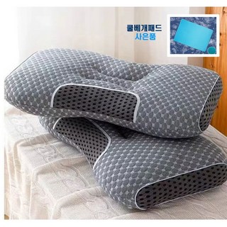 노엘 목디스크 베개 시원한경추베개 통풍베개 숙면베개 잠잘오는 편한베개 사은품, 그레이, 2개